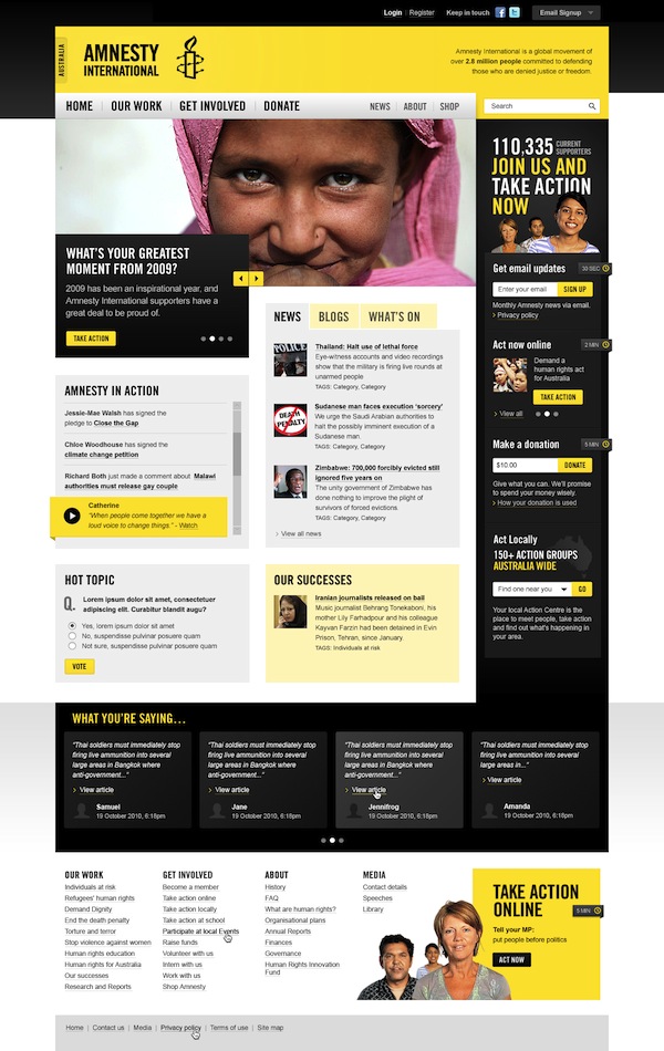 Amnesty Reactive website